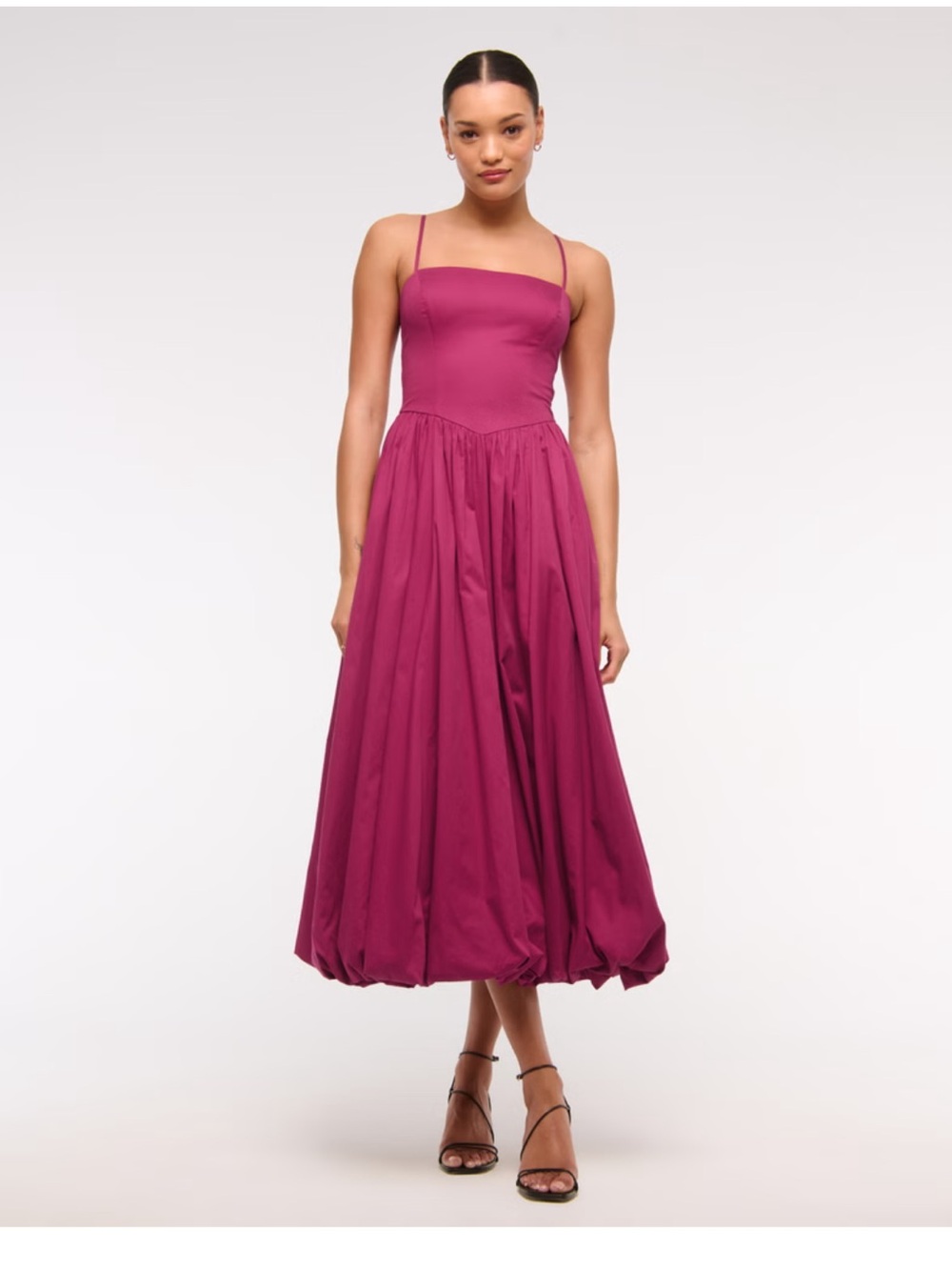 Sleeveless Midi Dress in Raspberry Pink